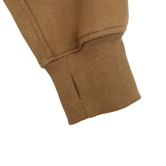 Trendy Queen Tan Brown Cropped Full Zip Scuba Sweatshirt With Hood Medium Fleece - Picture 3 of 5